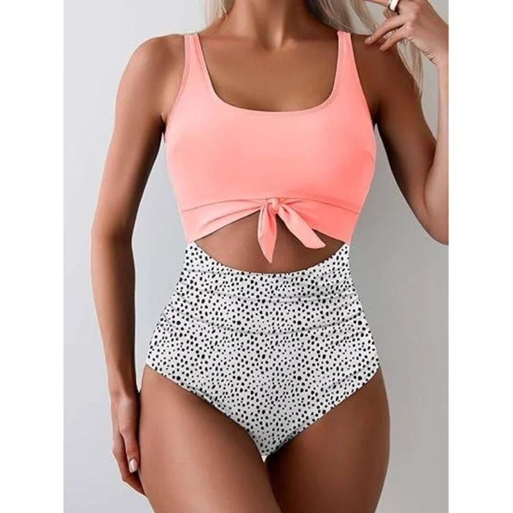 MSRP $49 Eomenie Women's XS Light‎ Pink One Piece Swimsuit Tummy Control Slimmi